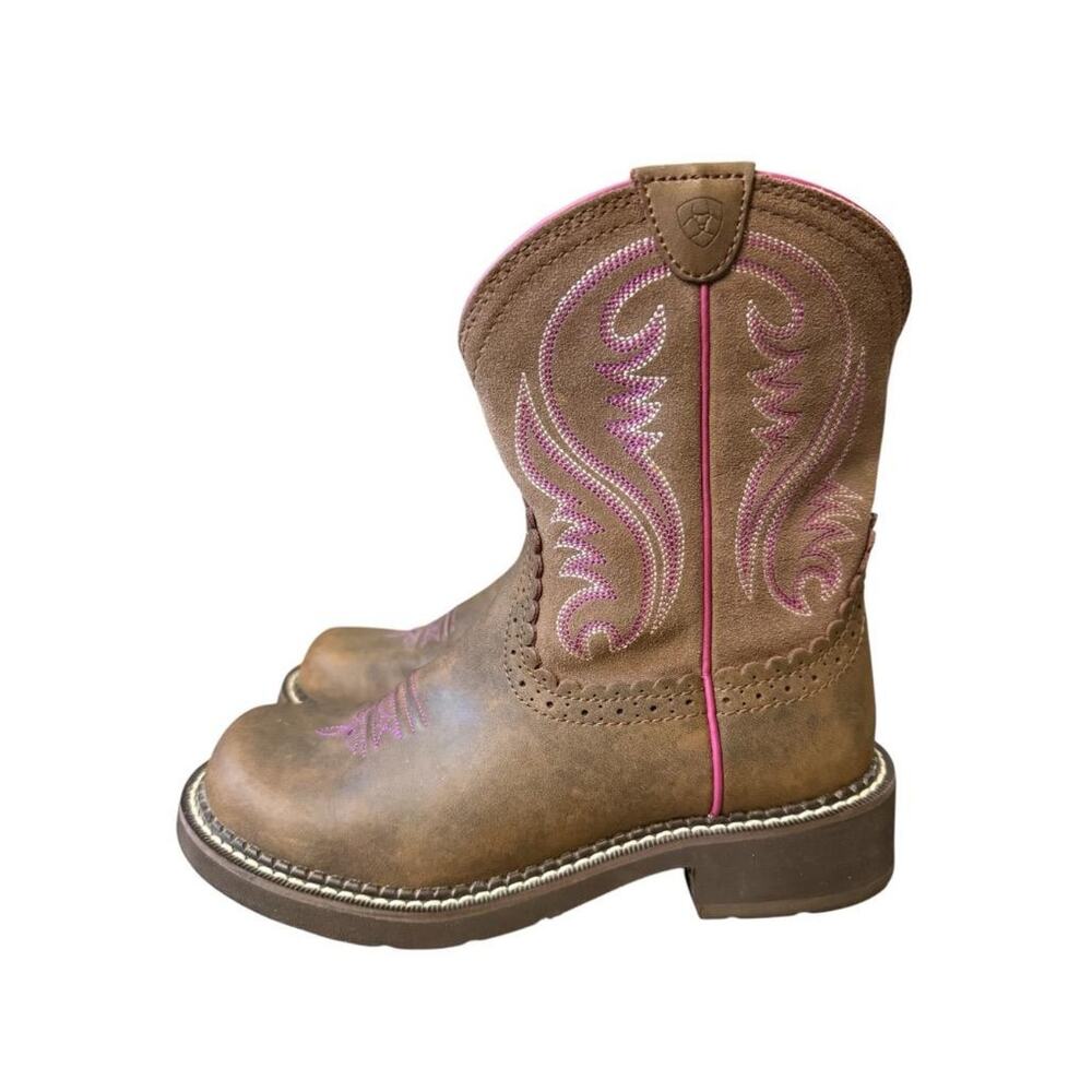 Ariat Fatbaby Brown Leather Cowboy Boot Women size 7 - Picture 2 of 8
